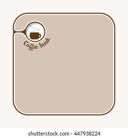 Text box for fill your text with cup of coffee