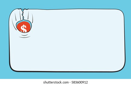 A text box for fill your text and dollar symbol