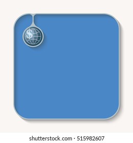 Text box for fill your text with globe and dollar symbol