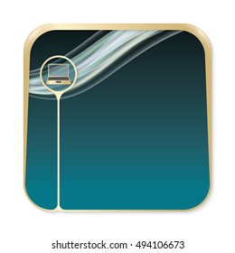 A text box for fill your text and golden laptop