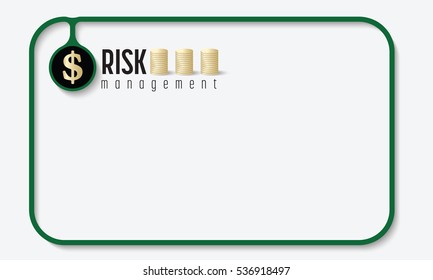 Text box for fill your text with graph paper and the words risk management