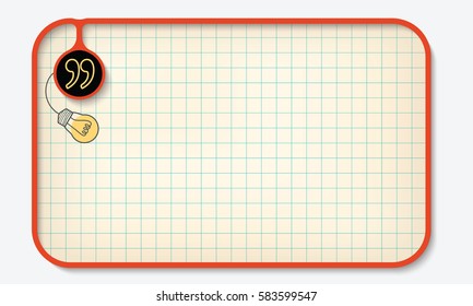 Text box for fill your text with graph paper and quotation mark