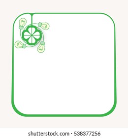 Text box for fill your text and green energy symbol