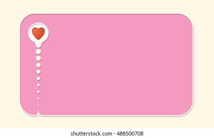Text box for fill your text and heart symbol