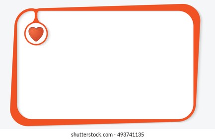 Text box for fill your text and heart symbol