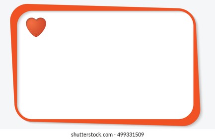 Text box for fill your text and heart symbol
