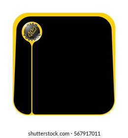 A text box for fill your text and high voltage symbol