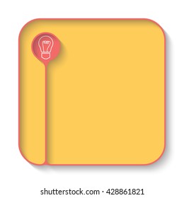 Text box for fill your text and icon of bulb