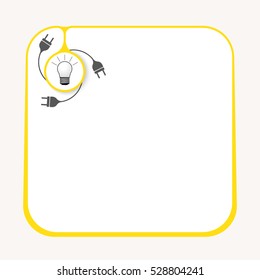 Text box for fill your text and idea symbol