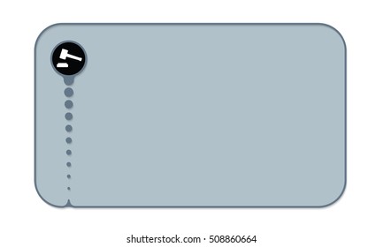 Text box for fill your text and justice symbol