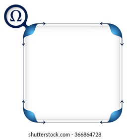 Text box to fill your text and omega symbol