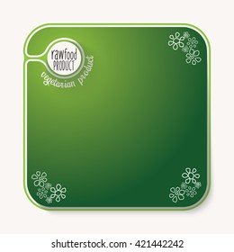 Text box for fill your text and raw food icon