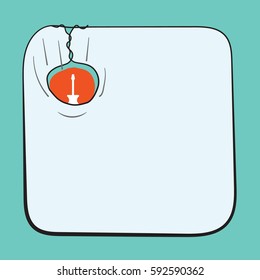 A text box for fill your text and screwdriver icon