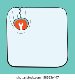 A text box for fill your text and spanner icon