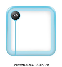 A text box for fill your text and striped arrow