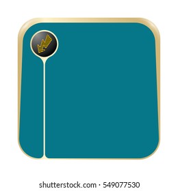 A text box for fill your text and striped flash mark