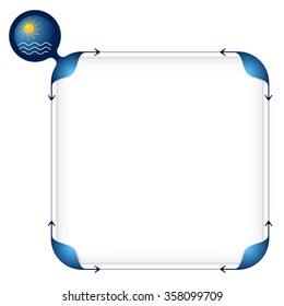 Text box to fill your text and sun symbol