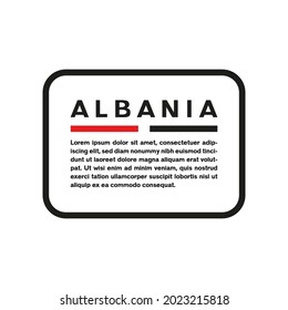 Text box with the flag of Albania on white background.