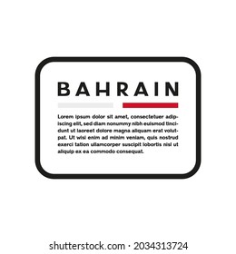 Textfeld mit der Flagge von Bahrain und weißem Hintergrund.