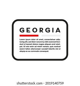 Cuadro de texto con la bandera de Georgia en fondo blanco.