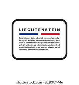 Cuadro de texto con la bandera de Liechtenstein sobre fondo blanco.