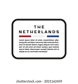 Text box with the flag of The Netherlands on white background.