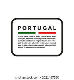 Text box with the flag of Portugal on white background.