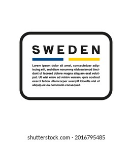Textfeld mit der Flagge Schwedens auf weißem Hintergrund.