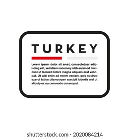 Cuadro de texto con la bandera de Turquía en fondo blanco.
