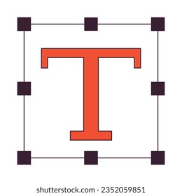 Text box flat line color isolated vector object. Element of text and typography. Editable clip art image on white background. Simple outline cartoon spot illustration for web design