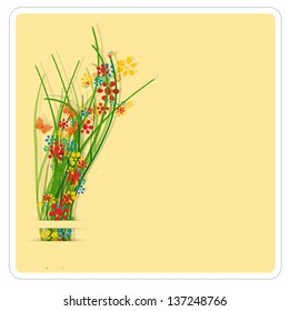 text box with flowers