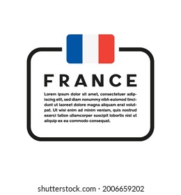 Text box with French flag on white background.