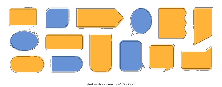 Textfeld im geometrischen Flachstil. Vorlage für Anführungszeichen. Dialogblase. Texthintergrund