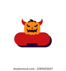 text box halloween pumpkin vector