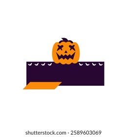 text box halloween pumpkin vector