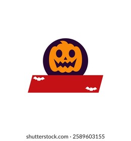 text box halloween pumpkin vector