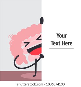 Text box Healthy and unhealthy intestine ,happy healthy bowel with vegetable cartoon vector illustration isolated on white background. emoji icon like, live, like icon love happy face bank paper post