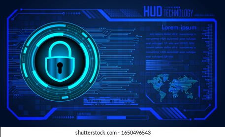 Textbox, HUD-Internet der Dinge, Cybertechnologie, World Closed Padlock-Sicherheit,