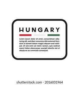 Cuadro de texto con la bandera húngara en fondo blanco.