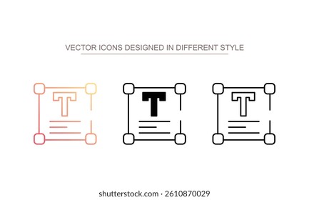 Text Box icon design with white background stock illustration
