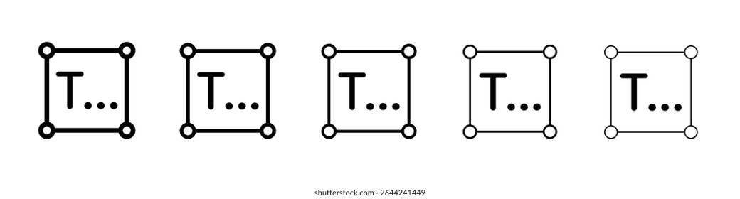 Conjunto de marcas de logotipo de contorno delgado de icono de cuadro de texto