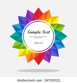 Text Box Label Rainbow Star.