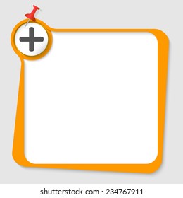 text box with magnifier and plus symbol