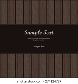 Text box object with abstract column old wooden texture, Realistic wooden texture with boards, Vector illustration wood plank background.