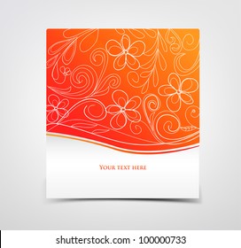 Text box with ornament pattern, vector