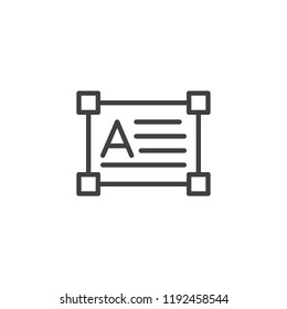 Text box outline icon. linear style sign for mobile concept and web design. Text edit line vector icon. Symbol, logo illustration. Pixel perfect vector graphics