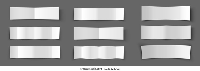 Text box. Paper banners set. Shadow effect. Bending paper template. Vector illustration 