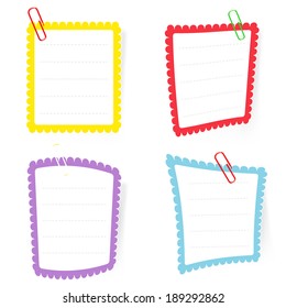text box with paper clip vector illustration