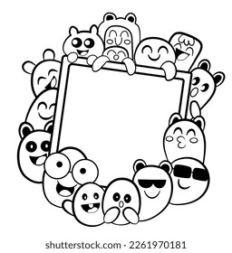Text box for planners. Cute text fame and picture frame. Frame for art. Cute doodle. Doodle frame for picture.