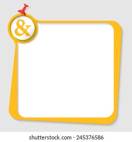 text box with pushpin and ampersand symbol